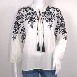 Endless Rose White Embroidered Tunic Top - Size Large